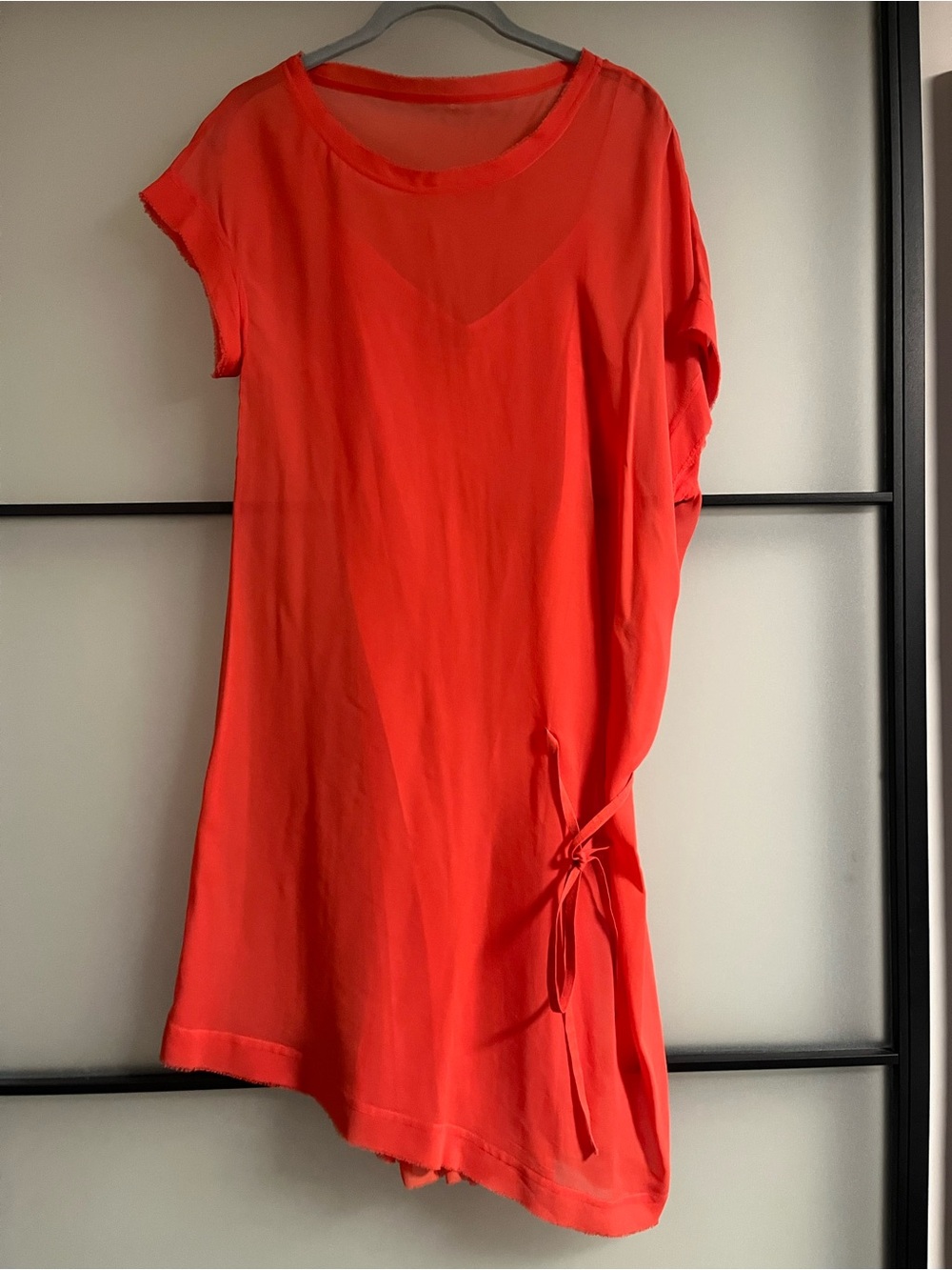 Brochu Walker Coral Sheer
Asymmetrical Tie-Side Dress